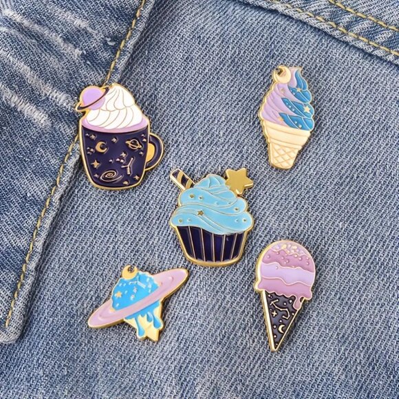 Celestial Galactic Sweets & Treats Alloy Pin 5-Piece Set - Brand New in Gift Box - Picture 3 of 16